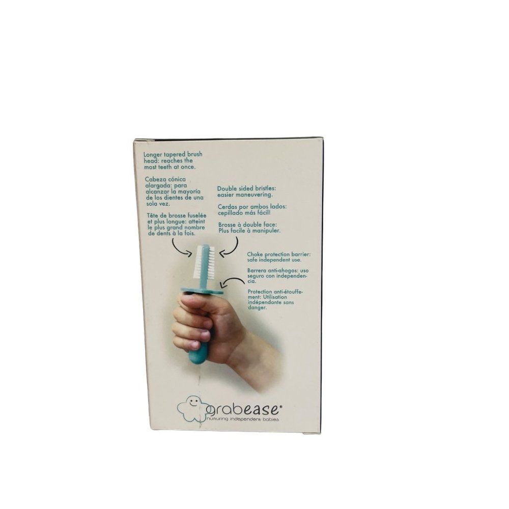Grabease Double Sided Toothbrush Pink Toddler  Stage 1 Fingerbrush Included - Picture 3 of 5